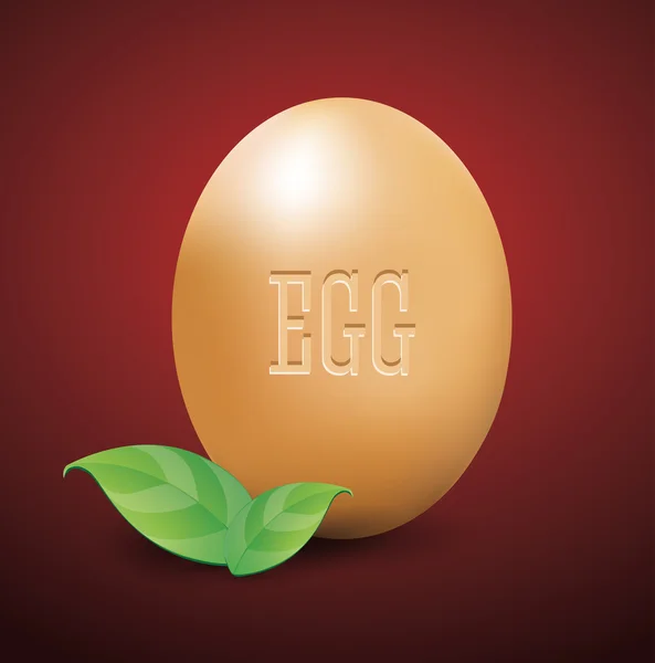 Hnědá vejce se zelenými listy — Stockový vektor