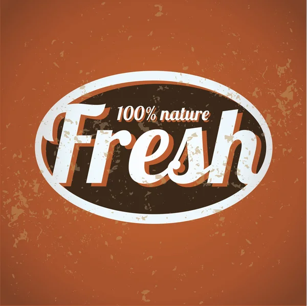 100 % frais - impression vintage nature — Image vectorielle