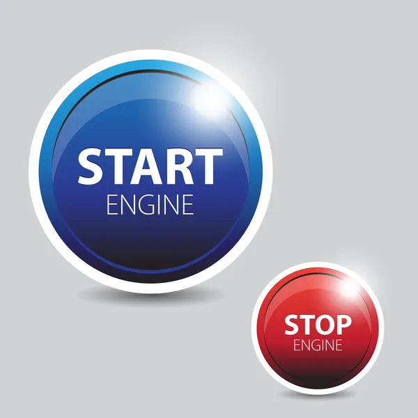 Кнопка запуску і зупинки двигуна автомобіля — стоковий вектор