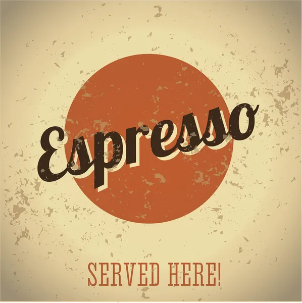 Espresso vintage sinal — Vetor de Stock