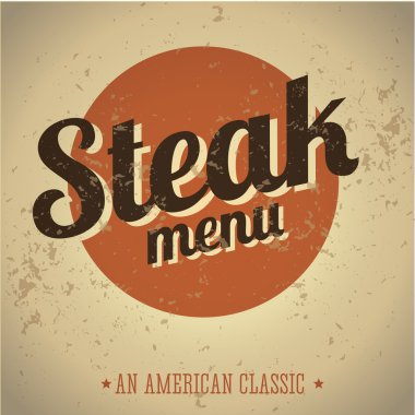 Steak menüsü vintage yazdırma