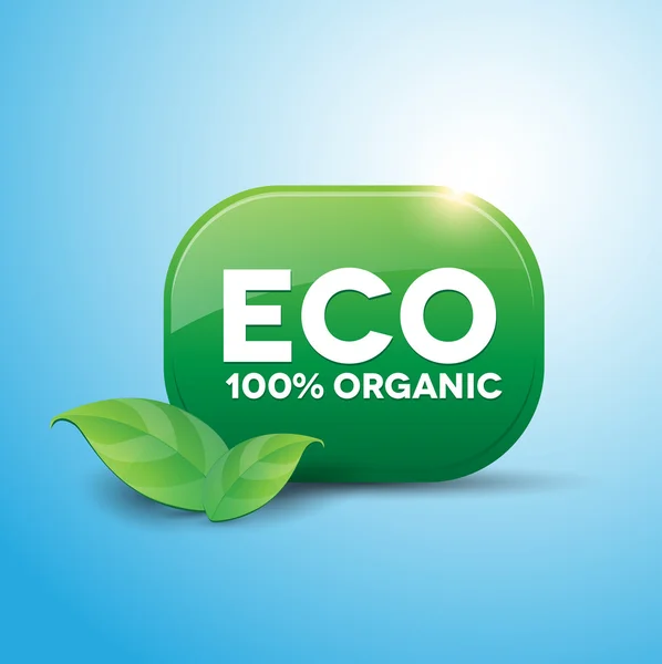 Organiczny przycisk Eco — Wektor stockowy