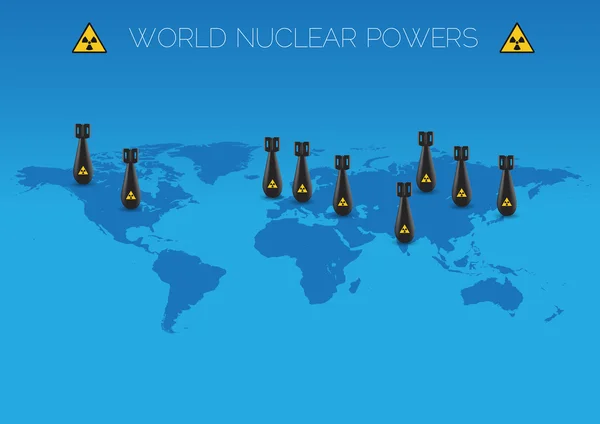 World nuclear powers — Stock Vector