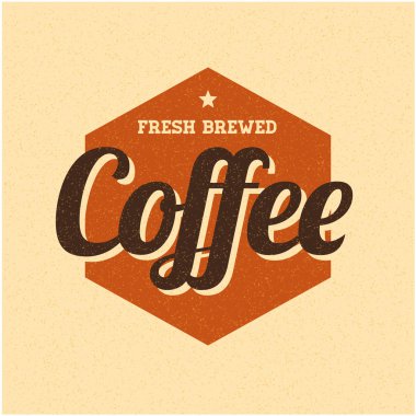 Typography ile Retro Vintage Kahve Arkaplanı