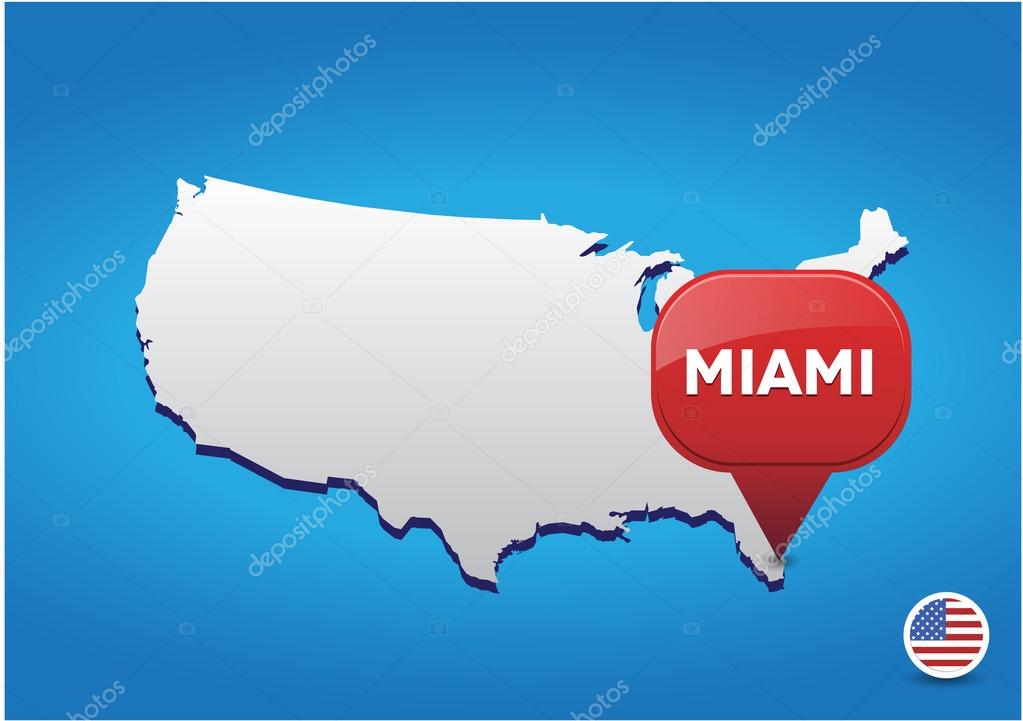 miami mapa estados unidos — vector de stock © grounder