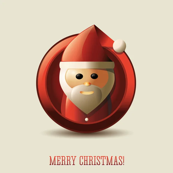 Tarjeta de Navidad con Santa Claus y Feliz Navidad — Vector de stock