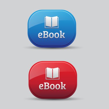 eBook simgesi düğmesini kırmızı ve mavi