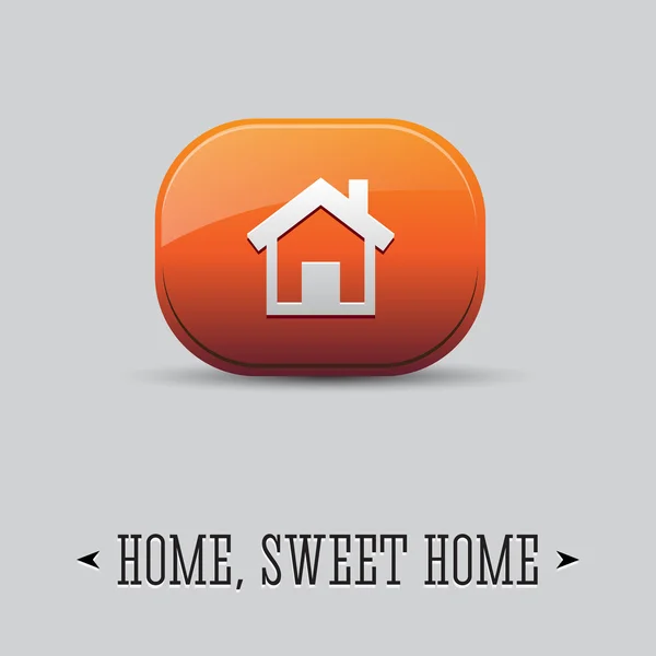 Πορτοκαλί κουμπί σπίτι — Διανυσματικό Αρχείο