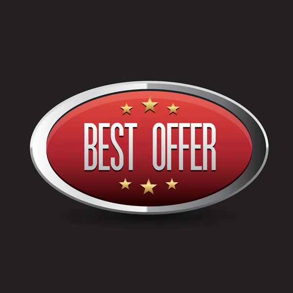 Red Best offer button vintage style — Stock Vector