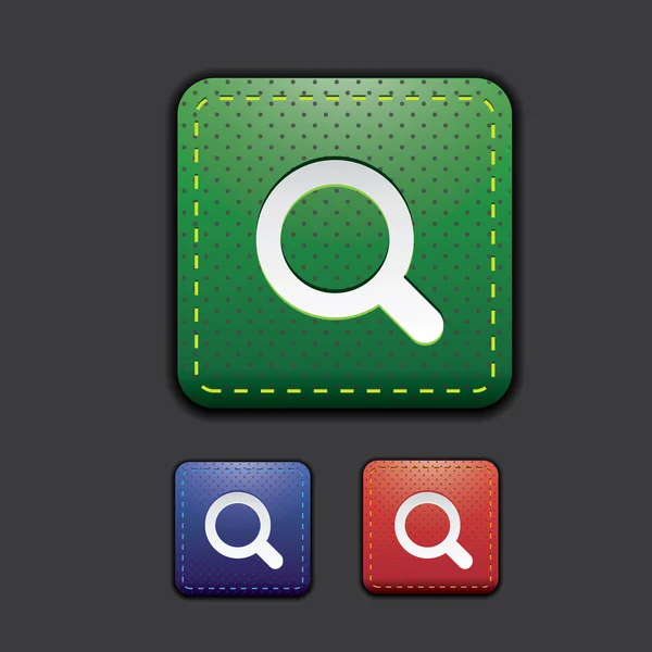 Arama Icon set - yeşil, kırmızı, mavi — Stok Vektör