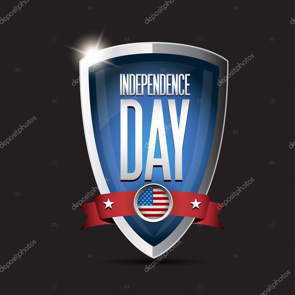 Independence day USA shield blue vector