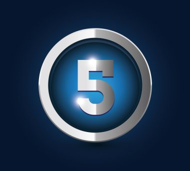 Sayı 5 Çelik mavi