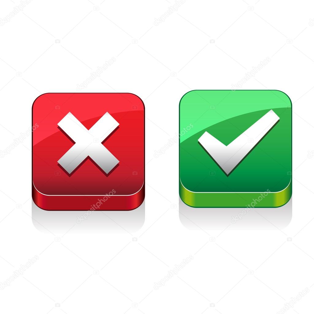 OK and Cancel vector square web buttons
