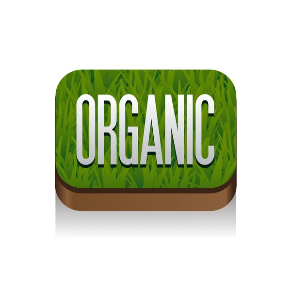 Bio-Taste mit Gras Hintergrund — Stockvektor