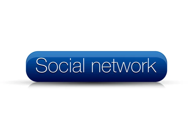 Modré tlačítko sociální síť — Stockový vektor