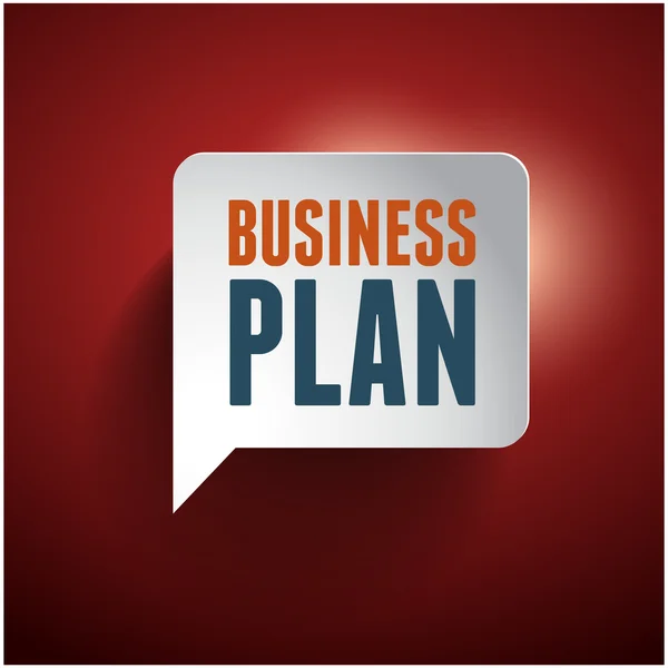 Business plan speech bubble red — Stock Vector