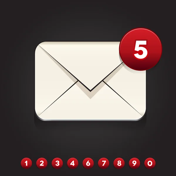 Mektup simgesi app düğmesi e-posta — Stok Vektör