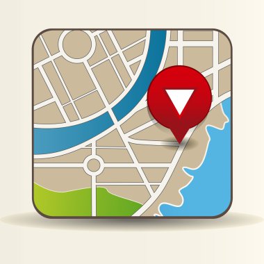 Pin Pointer ile vektör haritası simgesi