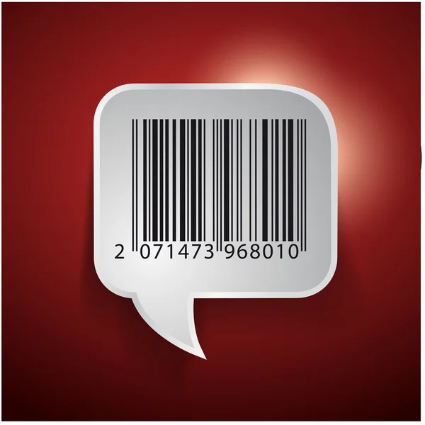 Etiqueta de código de barras vetor de bolha de fala —  Vetores de Stock
