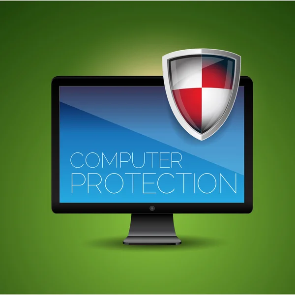 计算机保护-盾防病毒软件 — 图库矢量图片