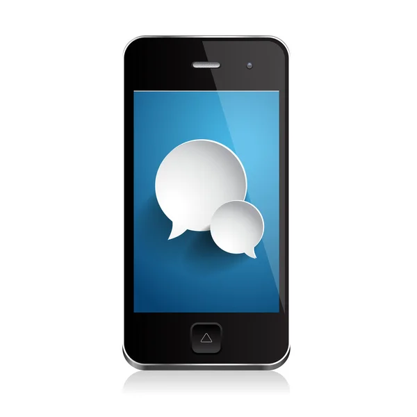 Téléphone portable avec icônes, design original smartphone — Image vectorielle
