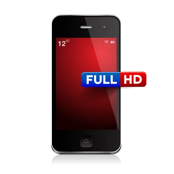 Realistyczne inteligentny telefon szablon - full hd — Wektor stockowy