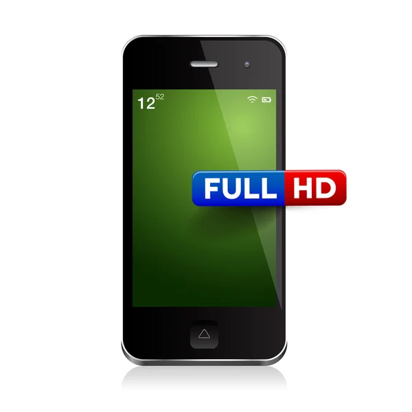 Modelo de telefone inteligente realista - full HD — Vetor de Stock