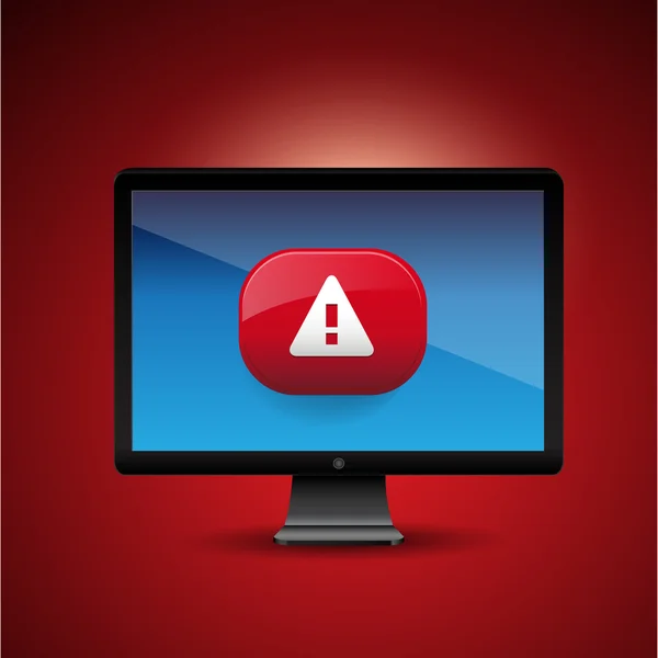 Virus Alert Accedi al browser Internet sullo schermo LCD — Vettoriale Stock