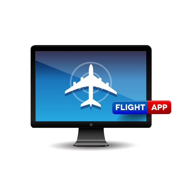 Flygplan flygande - flight app — Stock vektor