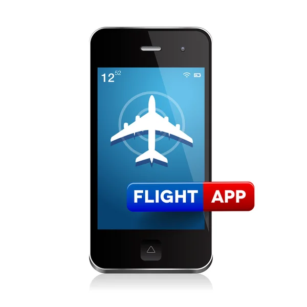 Flygplan flygande - flight app — Stock vektor