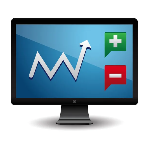 Gráfico de negócios no vetor de tela — Vetor de Stock