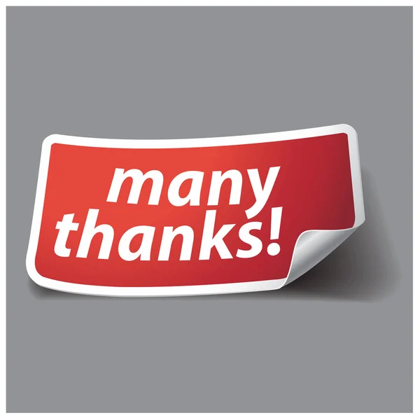 Many thanks - grateful label. Vector. — Stock Vector