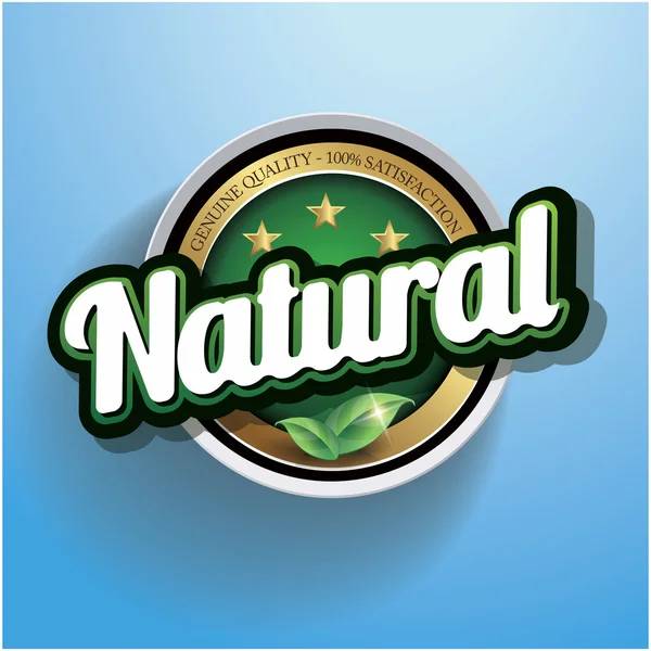 Hundred percent vector natural label — Stock Vector