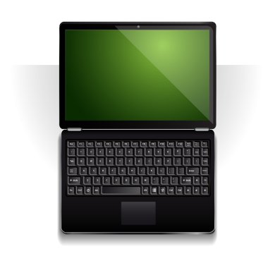 Dizüstü bilgisayar beyazda izole edildi