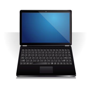 Dizüstü bilgisayar beyazda izole edildi