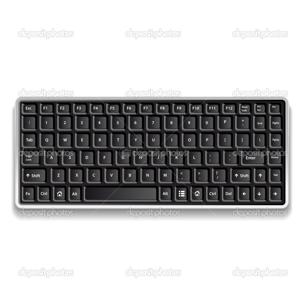 Computer keyboard. Vector.