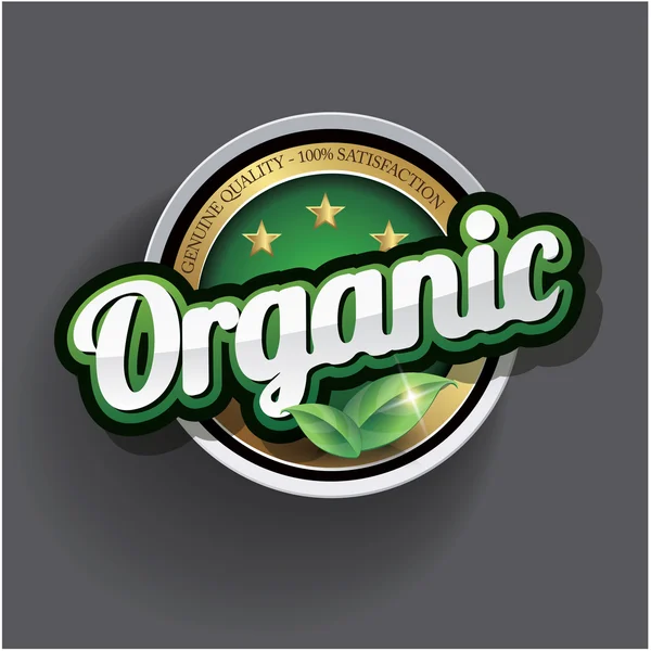 %100 organik etiket vektör — Stok Vektör
