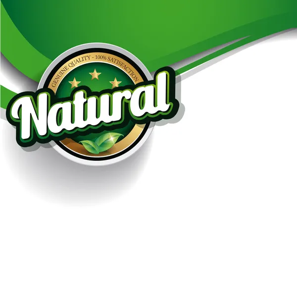 Cem por cento vetor rótulo de natureza orgânica — Vetor de Stock