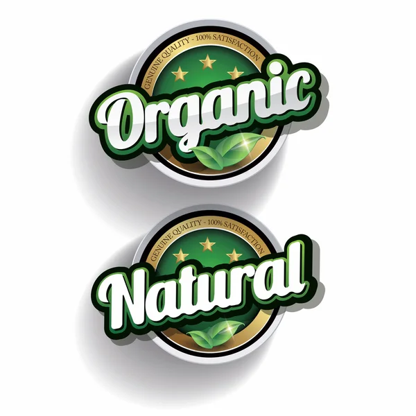 Cem por cento vetor rótulo de natureza orgânica —  Vetores de Stock