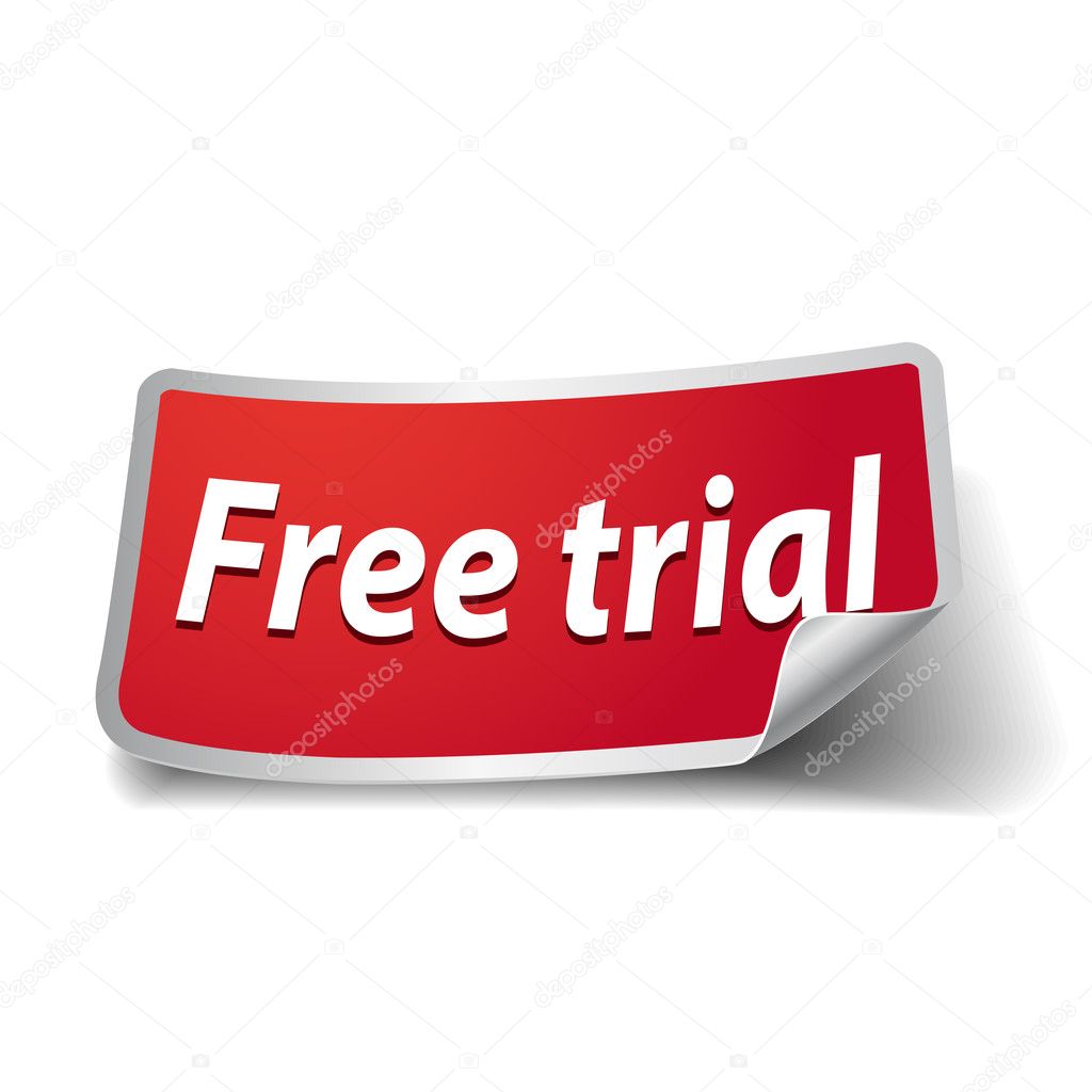 Hundred percent free and free trial label vector