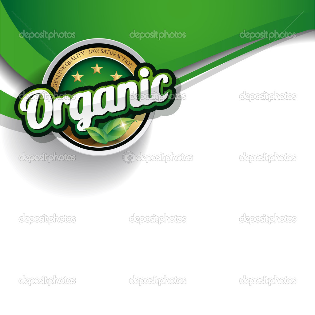 Hundred percent vector organic nature label
