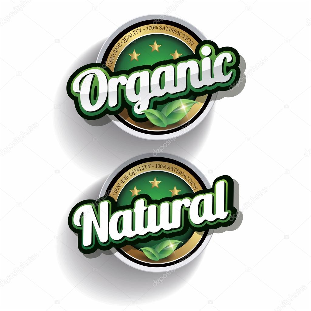 Hundred percent vector organic nature label