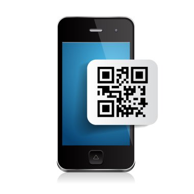 Smartphone ve qr kodu etiketi