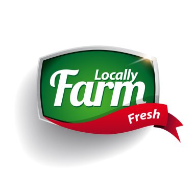 Farm food label, badge or seal clipart