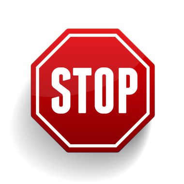 Vector illustration of Stop sign clipart