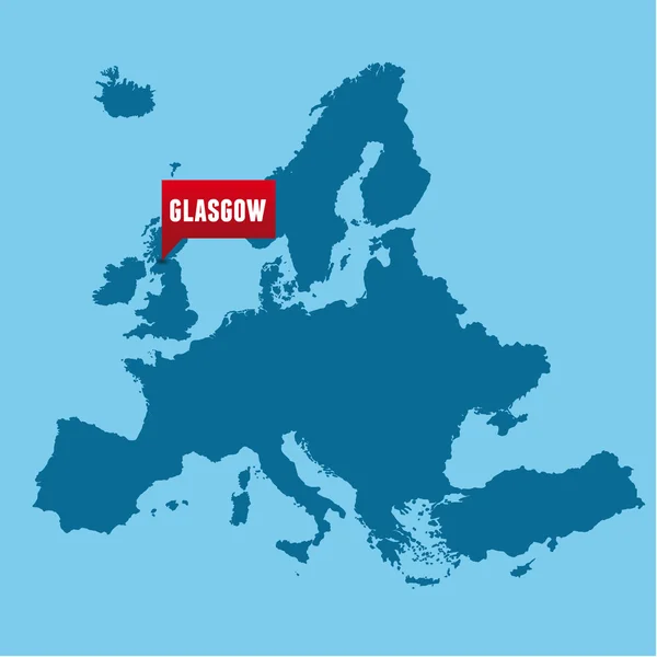 Europese kaart en glasgow stad — Stockvector