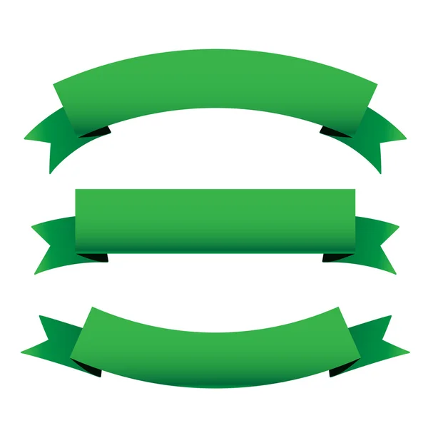Зеленый набор лент — стоковый вектор