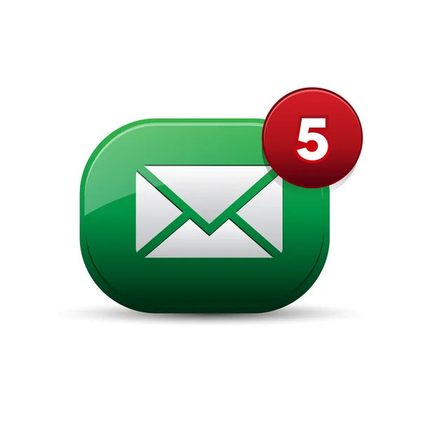 E-Mail App Knopf grün — Stockvektor