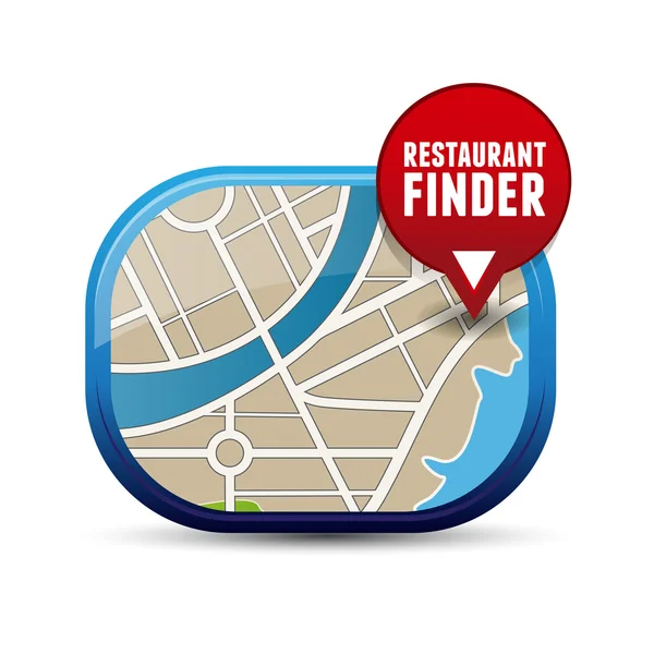 Restaurant finder app button — Stock Vector