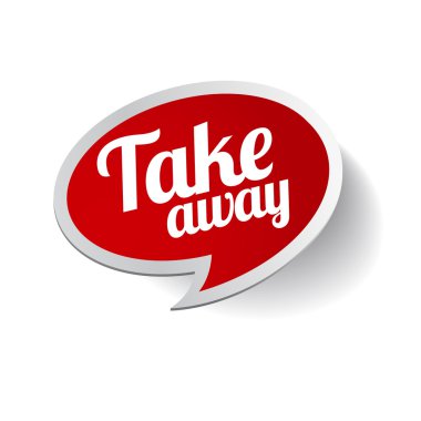 take away sticker etiket